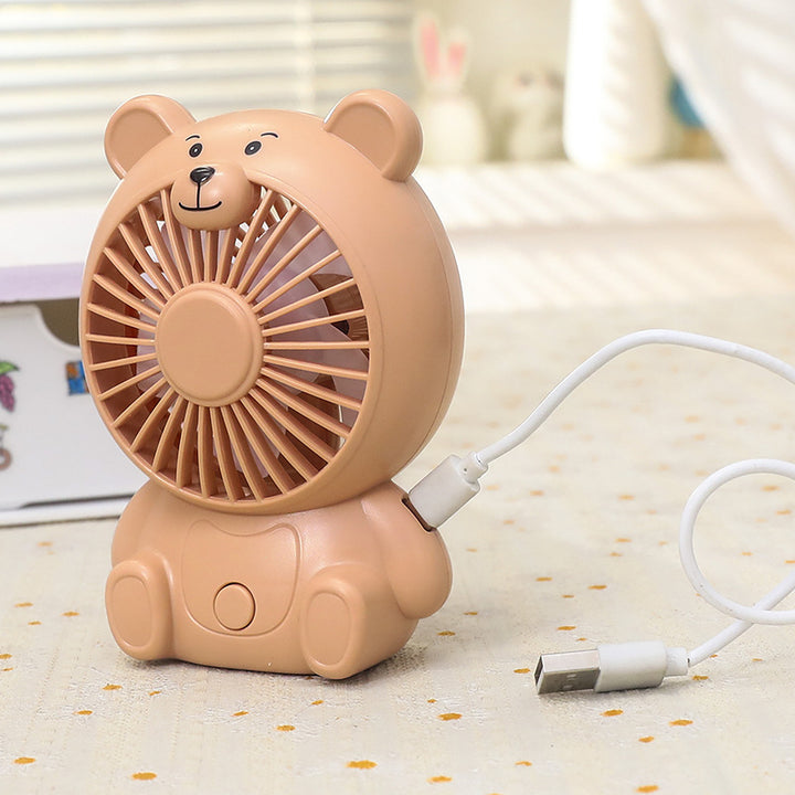 Bærbar Usb Håndvifte i Kreativ Bjørne-design Skanto