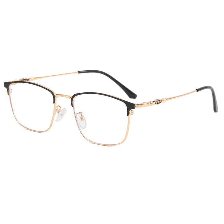 Dame moteriktig kvadratisk brille med elegant metallramme Skanto
