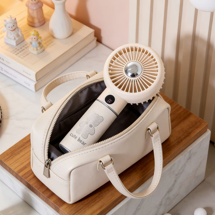 Portable Handheld Fan with Digital Temperature Display and Comfortable Design Skanto