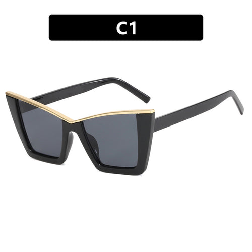 Dame moteriktig solbrille med unik geometrisk ramme Skanto