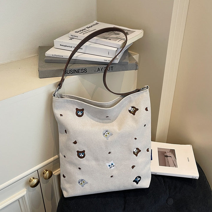 Morsom brodert karakter skole ryggsekk bag