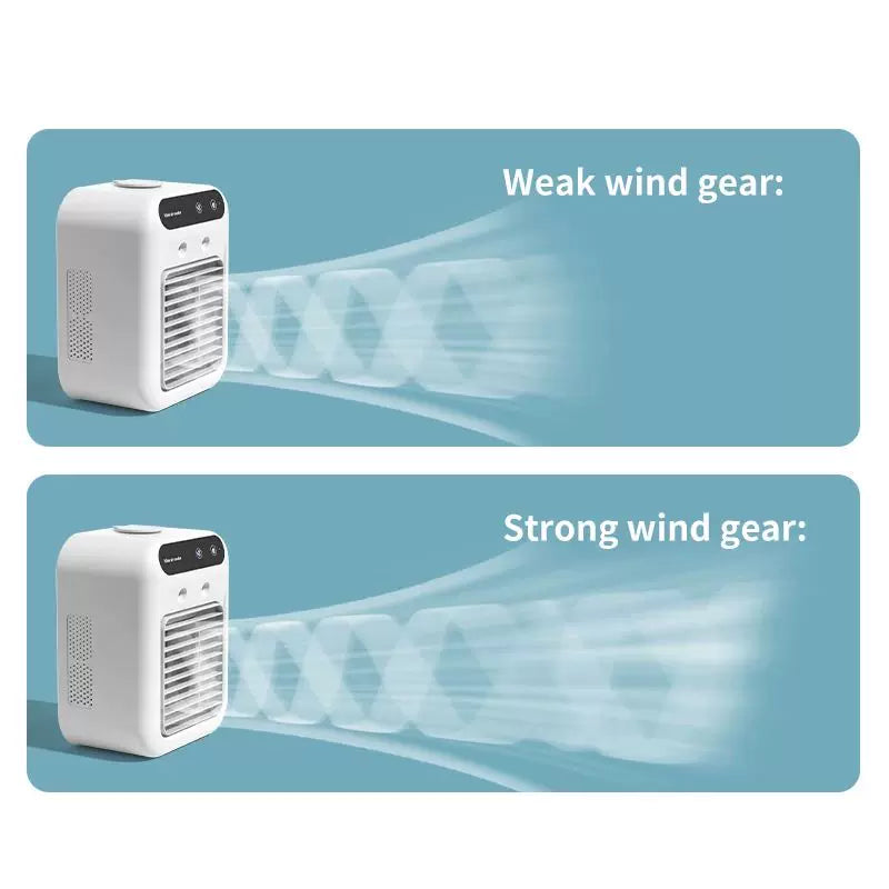 Unisex en størrelse personlig skrivebords-evaporator-mikrokjøler med øvre fylling isreservoir justerbare multi-vinkel-luftutløp hviskende stille USB-vifte Skanto