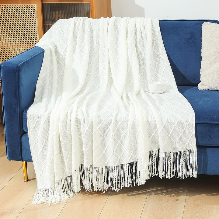 Damer cozy strikket teppe Skanto