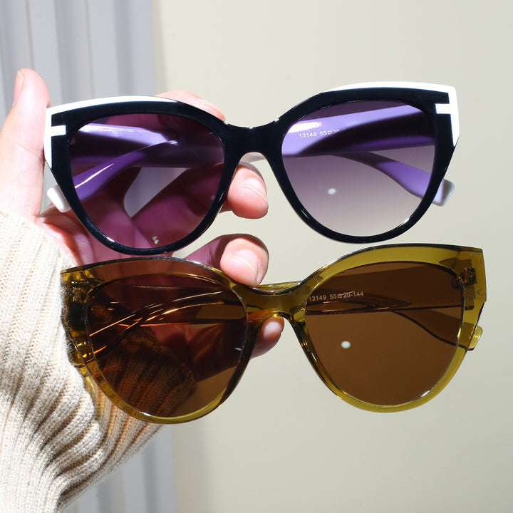 Dame Cat-Eye solbriller med ekstravagant ramme og UV-beskyttelse Skanto