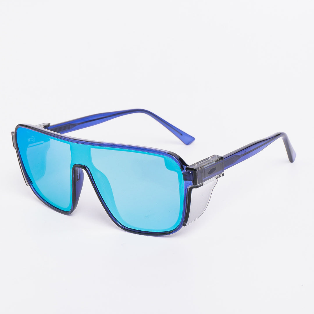 Dame sporty solbriller i futuristisk design med fargede linser Skanto