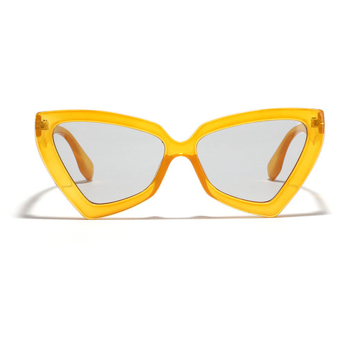 Dame Cat-Eye solbriller med speilende linser og robust ramme Skanto