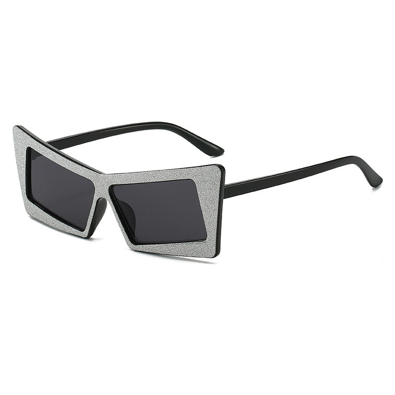 Dame geometrisk solbrille med glitrende elementer Skanto