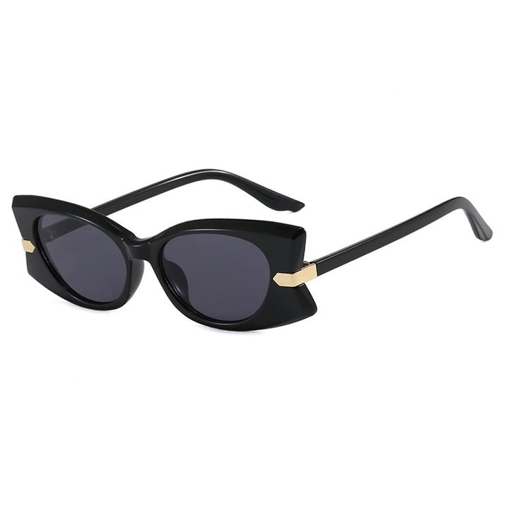 Dame Cat-Eye Solbrille med stilfull metalldetalj og UV-beskyttelse Skanto