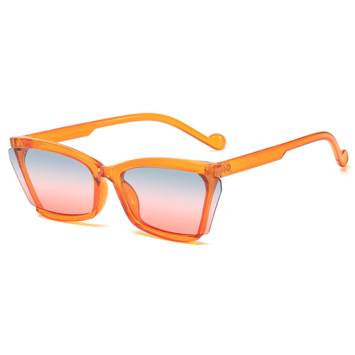 Dame moteriktig solbrille med unikt rektangulært design og UV-beskyttelse Skanto