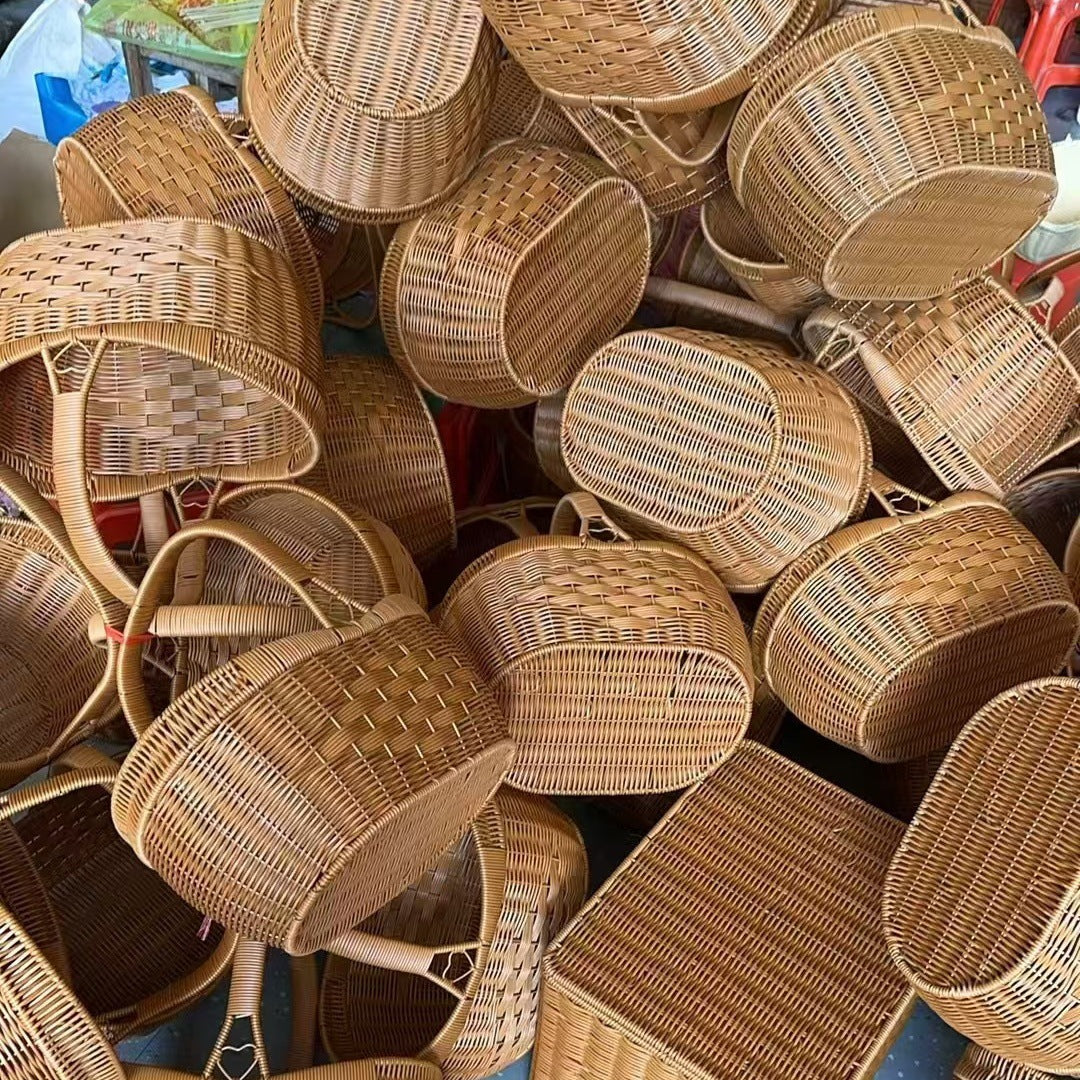 Dame flettet handlekurv med hjerte Detalj Skanto