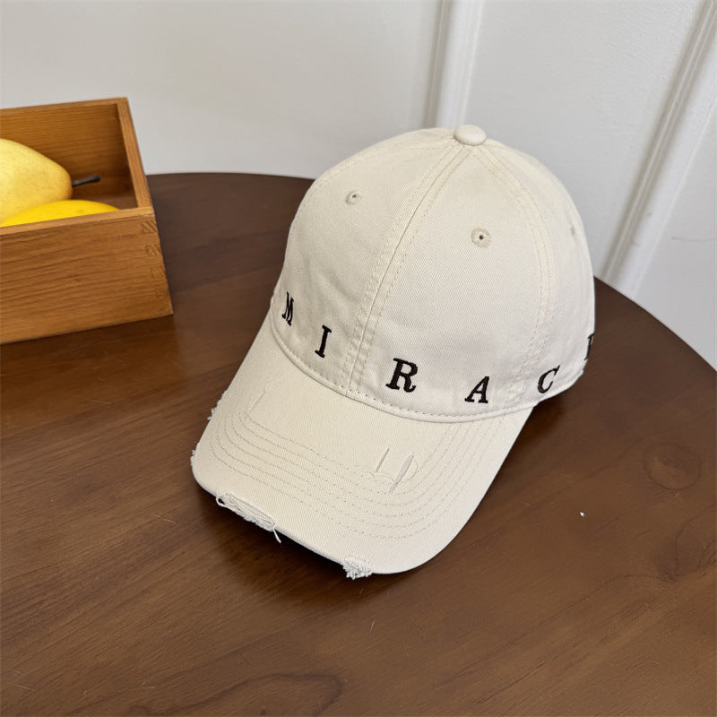 Kvinnes Slitt Denim Baseball Caps Skanto