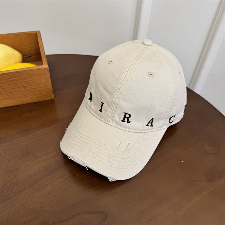 Kvinnes Slitt Denim Baseball Caps Skanto