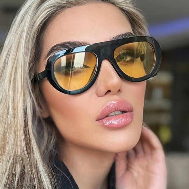 Dame moteriktig oversized solbriller med beskyttende UV-filter Skanto