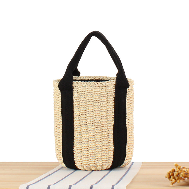Structured tote bag made of woven natural material Skanto
