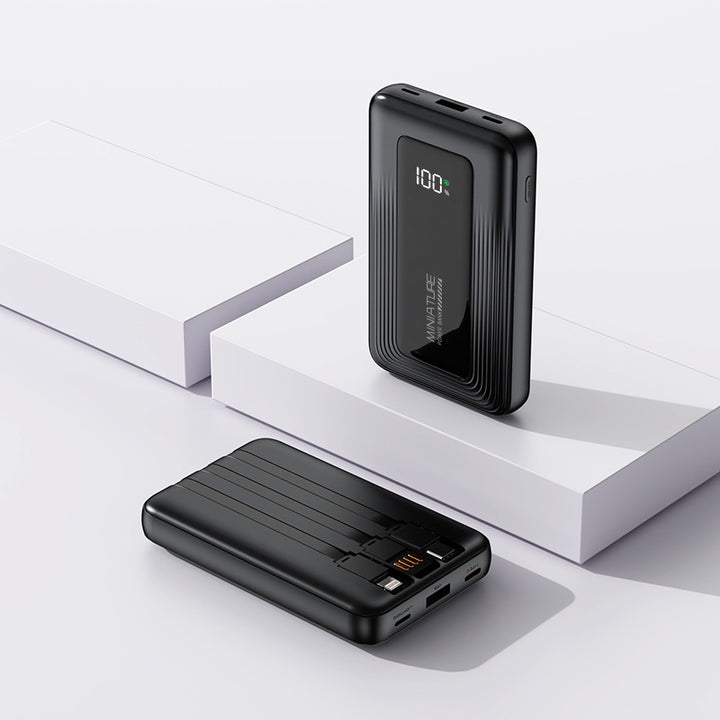 Bærbar powerbank med digital kapasitetsvisning og to USB-porter Skanto