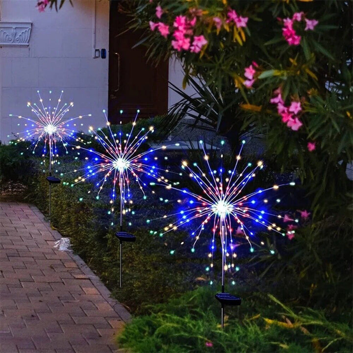 Solenergidrevne LED Fyrverkeri Hage Stake Lys Med Funksjonell Sprut Design Skanto