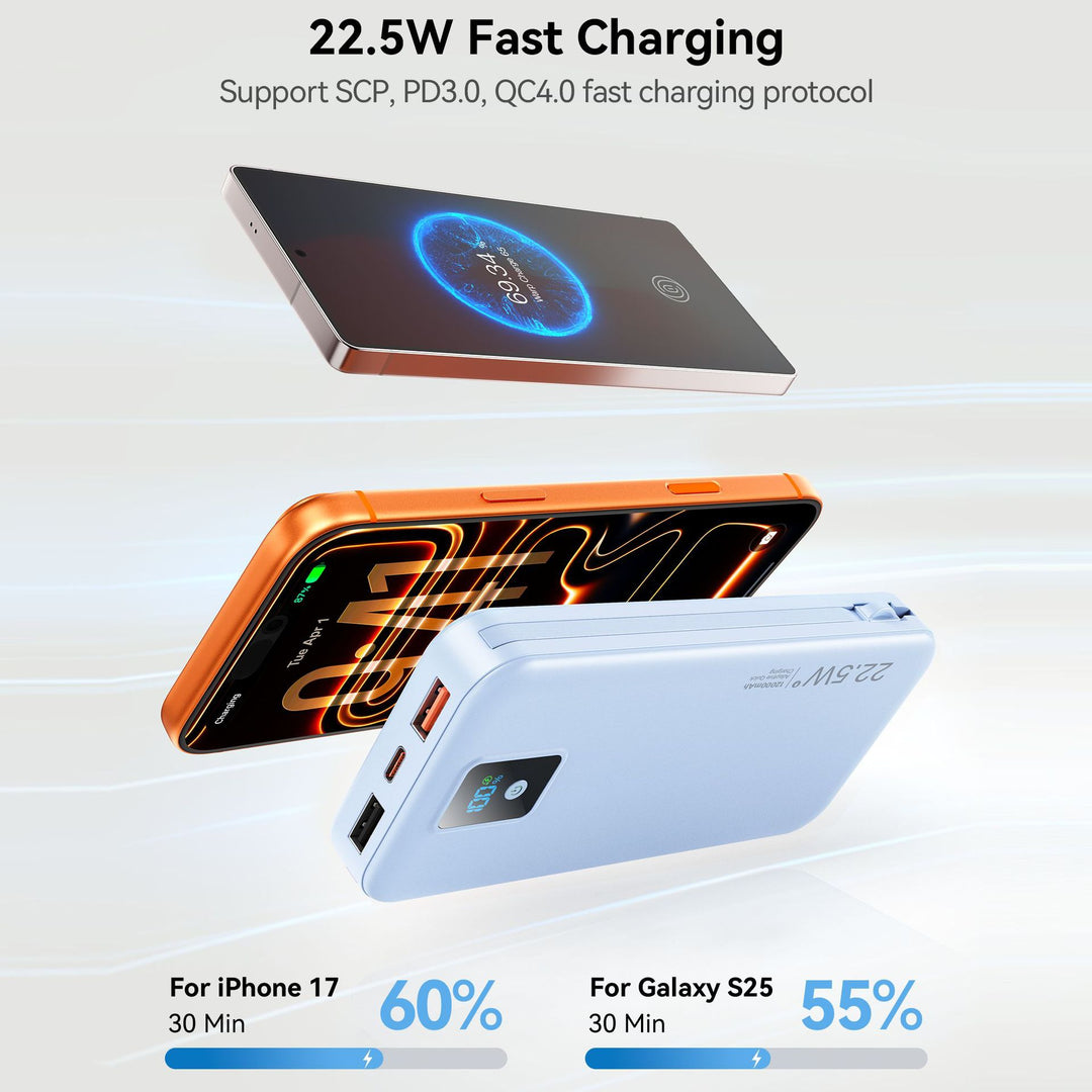 Powerbank med digitalt LCD-display og integrert lader Skanto