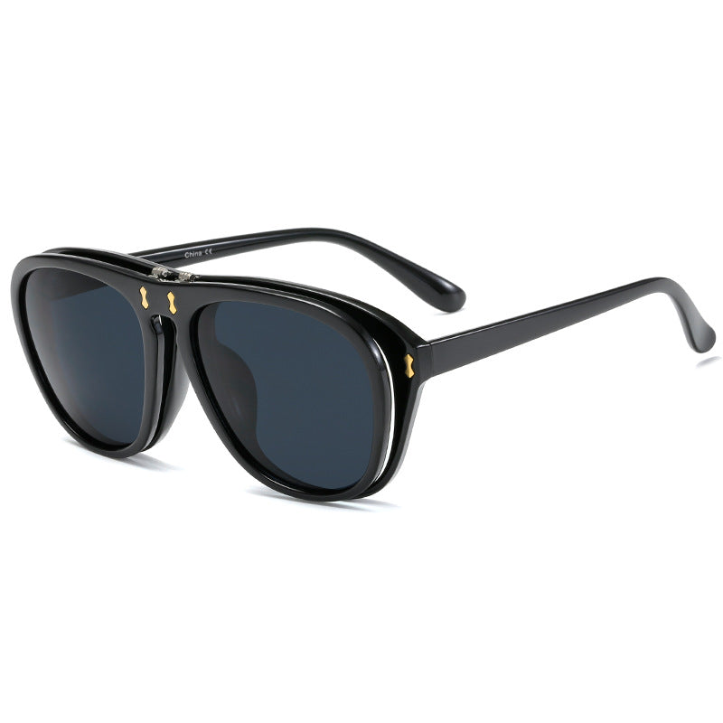 Dame moderne oversized solbrille med unik skjelldesign Skanto