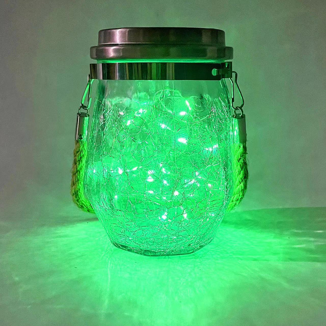 Samtidig KREATIV sprukket glassflaske stjerne dekor LED solcelle lyskjede for utendørs terrasse | Skanto