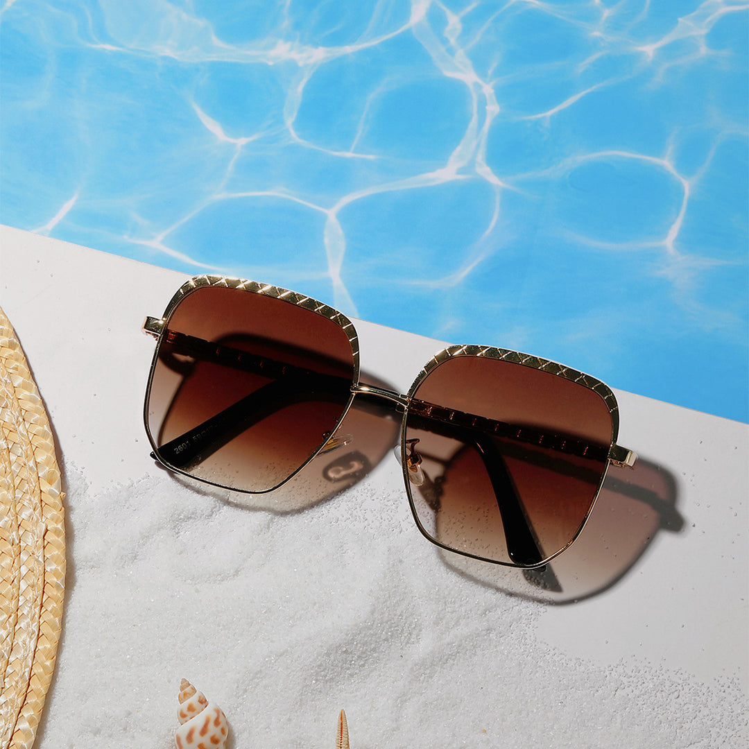 Dame moteriktig oversized solbrille i geometrisk design Skanto