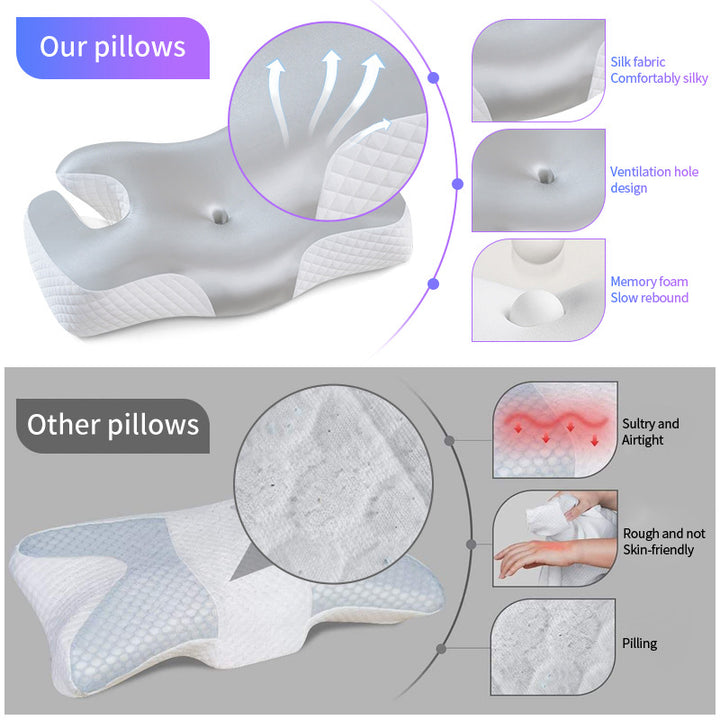 Ergonomisk nakke- og skuldersovepute med kjølende gel-overflate Skanto