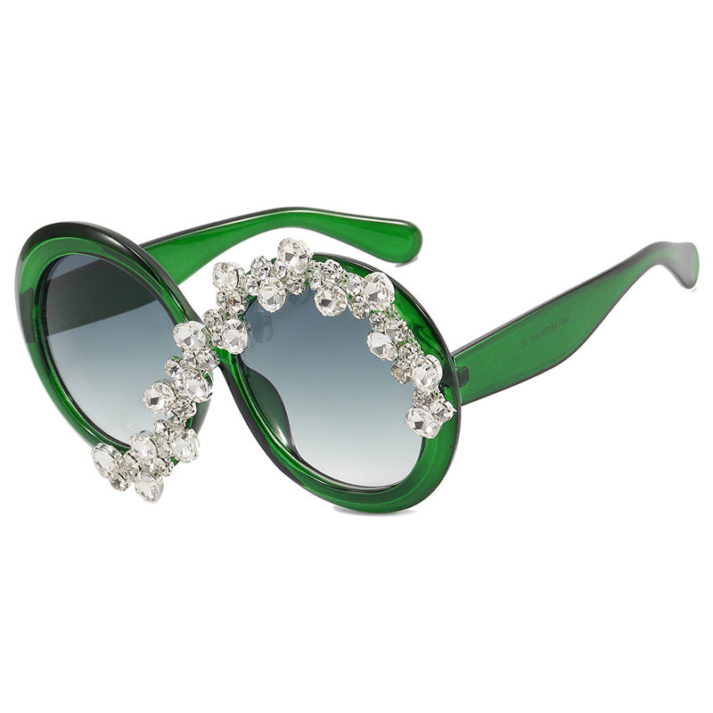 Dame Glamourøs Solbrille med Strassapplikasjoner Skanto