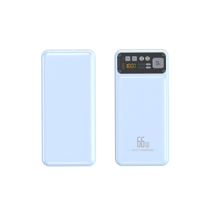 Powerbank med integrert kabelsystem og digital ladevisning Skanto