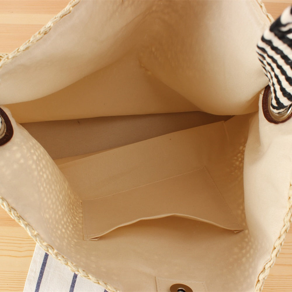 Boho style shopper bag made of natural wicker Skanto