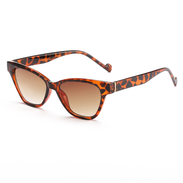 Dame Cat-Eye solbriller med moderne leopardmønster Skanto