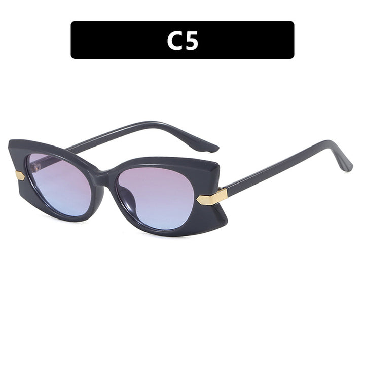 Dame Cat-Eye Solbrille med stilfull metalldetalj og UV-beskyttelse Skanto