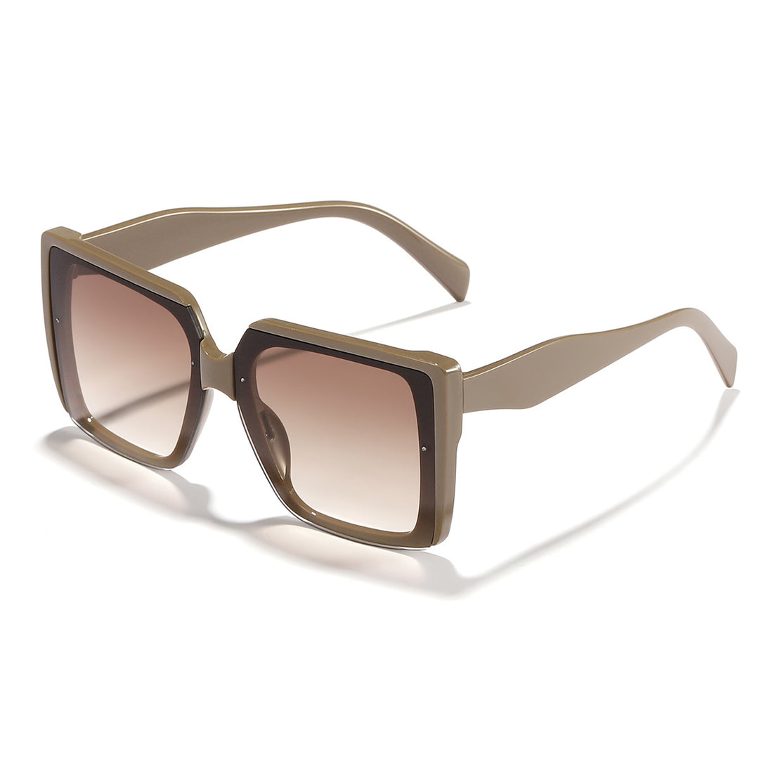 Dame oversized solbrille i trendy kvadratdesign Skanto