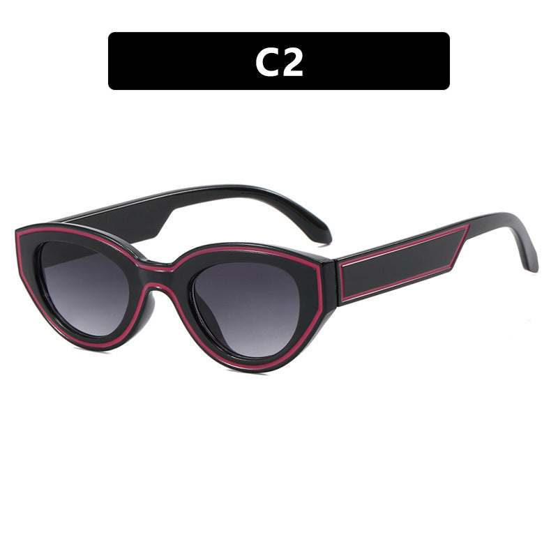 Dame Cat-Eye solbriller med innovativ ramme Skanto