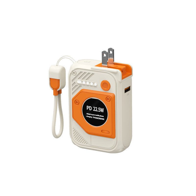 Bærbar Powerbank med multifunksjonelt integrert ladekabel Skanto