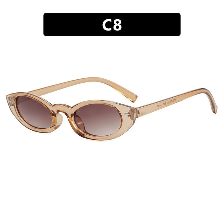 Dame Cat-Eye solbriller med moderne gjennomsiktig ramme Skanto