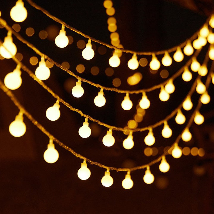 Decorative Outdoor LED Star and Globe String Lights Weather-Resistant Versatile Hanging Garland Skanto