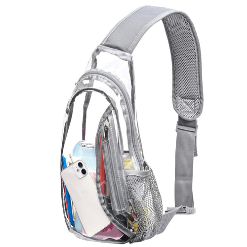 Unisex gjennomsiktig sling ryggsekk med flere rom Skanto