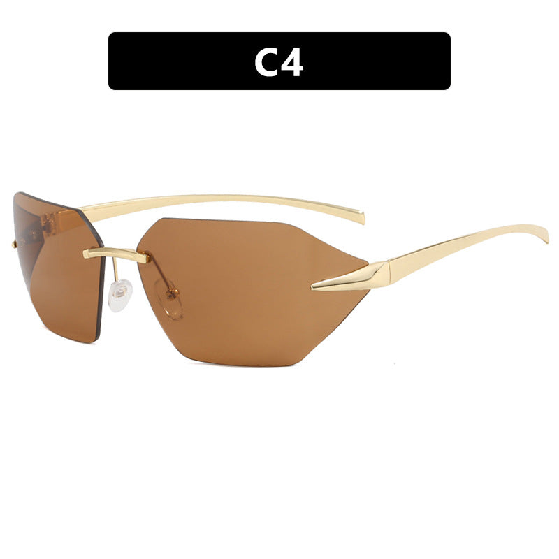 Damer geometrisk solbrille med elegant metallramme og polarisert glass Skanto