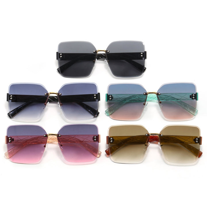 Damer oversized kvadratisk solbrille med moderne dekor Skanto