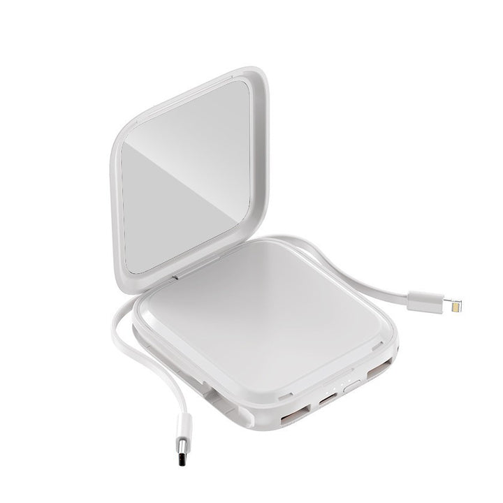 Bærbar kosmetikk-powerbank med integrert speil Skanto