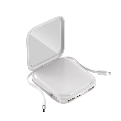 Bærbar kosmetikk-powerbank med integrert speil Skanto