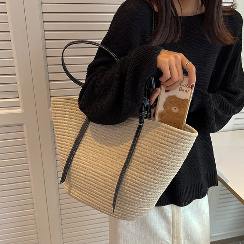 Elegant Shopper Bag med Tekstur Skanto