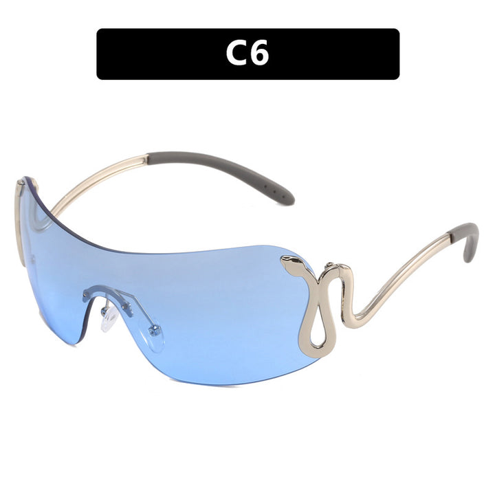 Damer futuristisk sportssolbrille med lekent design Skanto