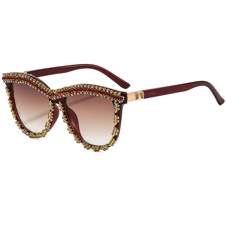 Dame solbrille med luksuriøs krystallbesettelse Skanto