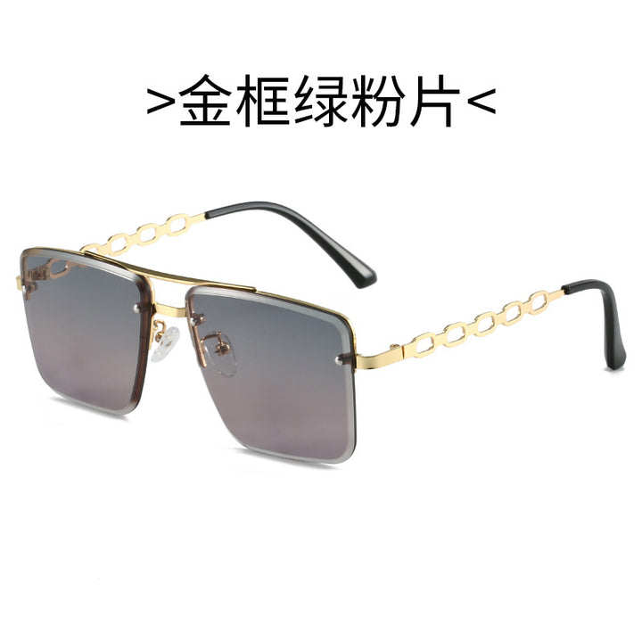 Dame Kvadratisk Solbrille med elegant Kjede Struktur Skanto