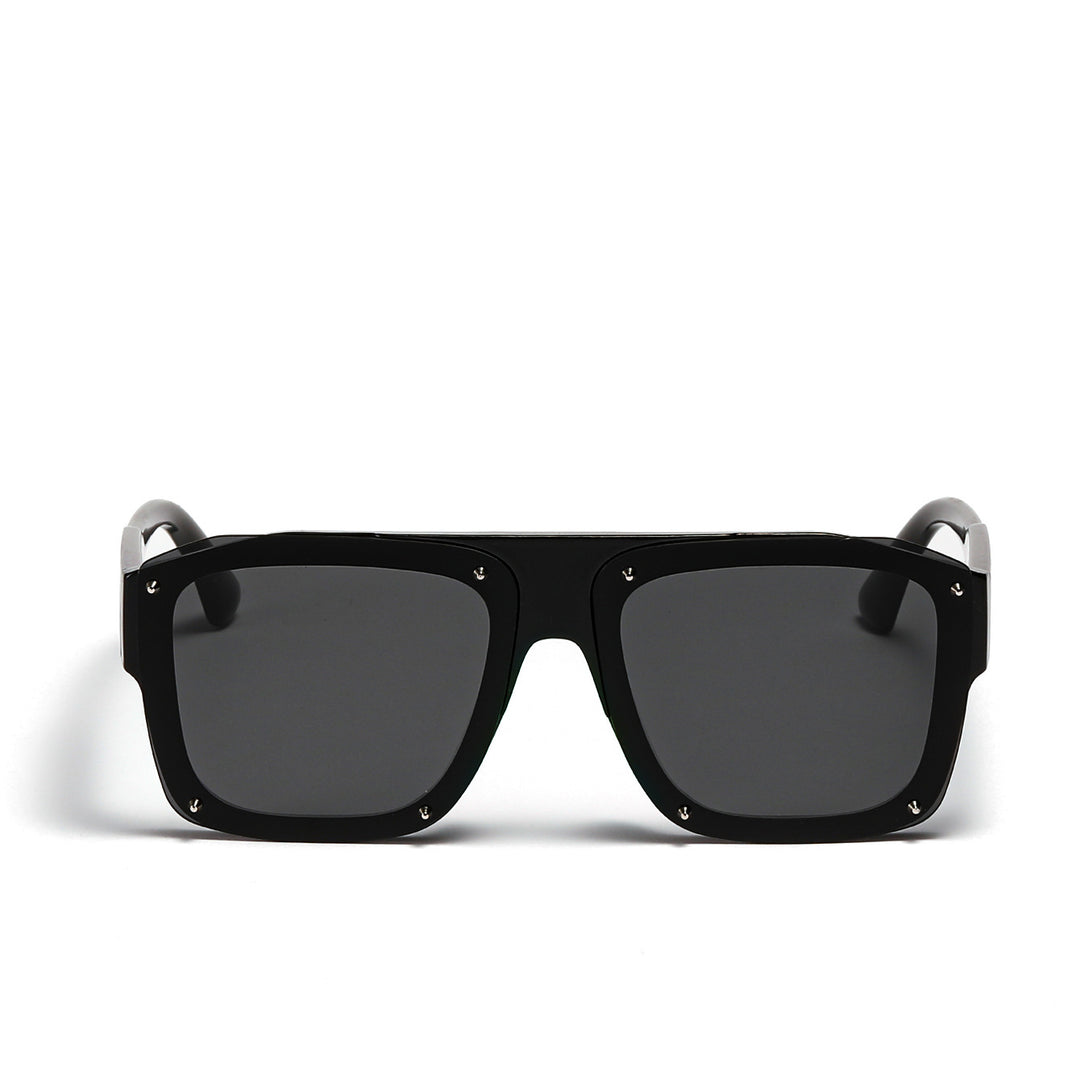 Dame Square-solbriller med modig transparent ramme Skanto