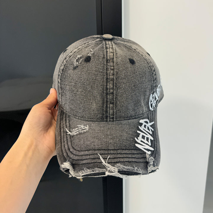 Kvinne Slitt Denim Baseball Caps Skanto 1784084111