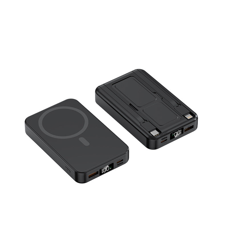 Bærbar powerbank med innebygd Qi-ladefunksjon og digital kapasitetindikator Skanto