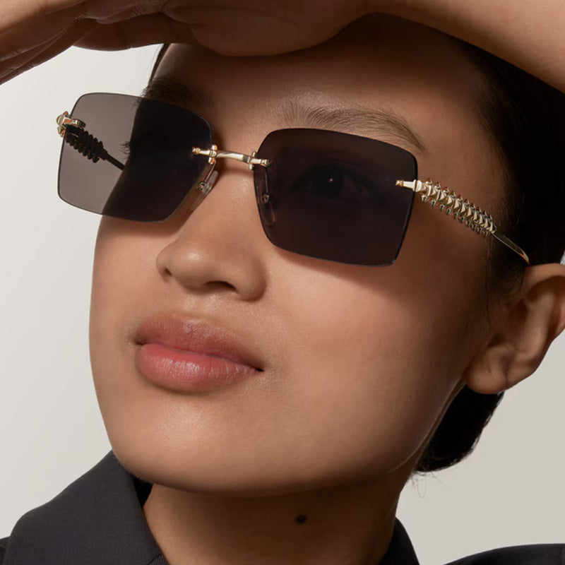 Dame moteriktig solbrille med unikt og dekorativt ramme Skanto