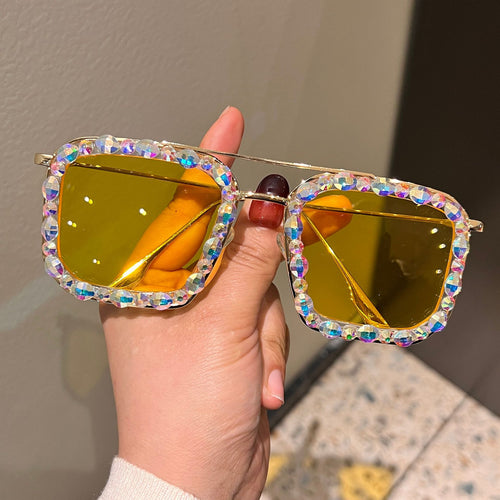 Dame Eksklusiv Solbrille med Krystallbesettelse Skanto