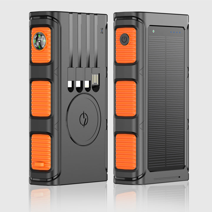 Solar Powerbank med integrert kompass og flere ladeporter Skanto